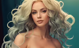 an oil painting of a beautiful blonde woman with long hair