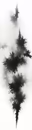 ink painting showing multiple shapes of trees