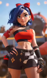 a anime style girl posing with her arms crossed