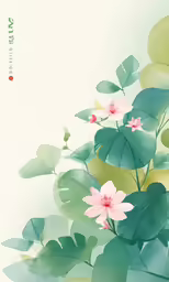 pink lotus water lilies and green leaves wallpaper mural print