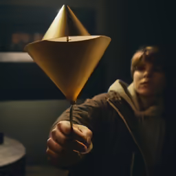 a person holding a large candle in their hands