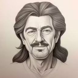 a drawing of a man with long hair,a drawing of jeff beck, the famous country music star,a drawing of a man