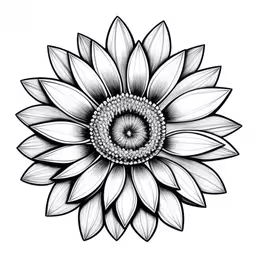 the detailed drawing shows a sunflower