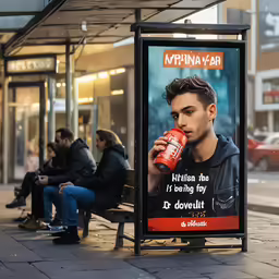 advertisement on street for new drink available in public