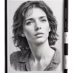 a young woman looking to her left with curly hair