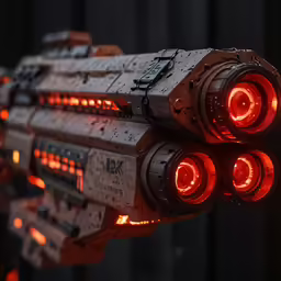 a close up shot of some lights in the shape of a gun