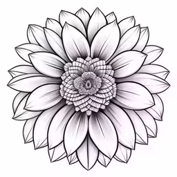 a beautiful flower with black and white flowers,an artistically designed flower is seen in the middle