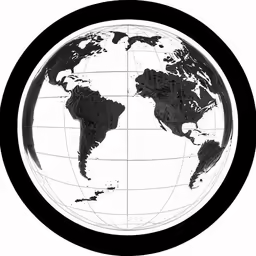 an abstract globe showing the different terrains