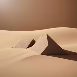 a few triangular shapes are on the sand