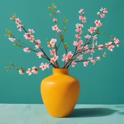 the vase is holding flowers in it
