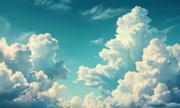 a blue sky is full of white fluffy clouds
