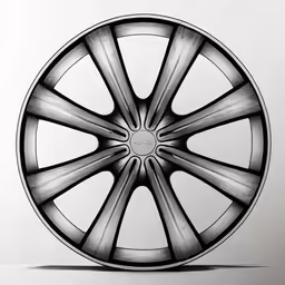 a drawing of the wheel of a car