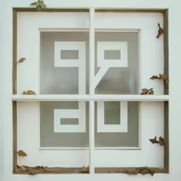 a photo taken through three squares of various sizes