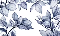 the leaves on this branch are white and blue