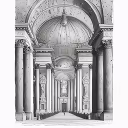 the entrance to an old palace with columns