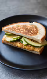 a sandwich cut in half on a plate