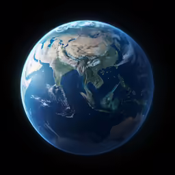 a detailed earth picture from space with a detailed country profile