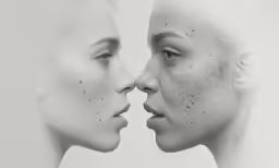 the two females are facing each other