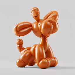 an orange balloon shaped animal on a white background