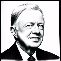 a black and white photo of a man in a suit and tie