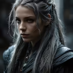 a woman with grey hair and silver highlights