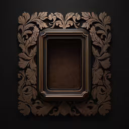 gold framed object with pattern and decoration