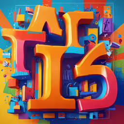 colorful alphabets with the word may st surrounded by other letters,a colorful 3d text is in full effect