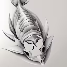a fish that is in black and white