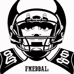 a black and white logo for a football team,black and white football helmet with a flag,an old school football helmet with a woman