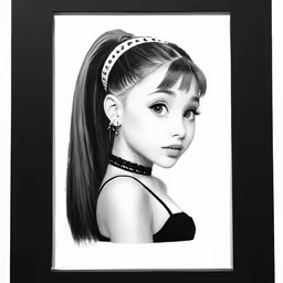 a portrait is shown of a girl with bangs