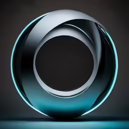 the circular object has a black background and blue light