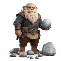 an animated dwarf character is holding a ball