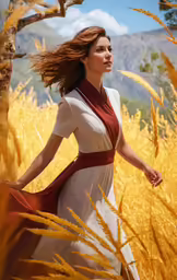 a woman in a dress and some grass
