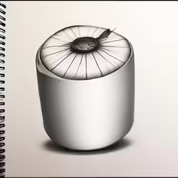 the drawing shows an object made from a pencil
