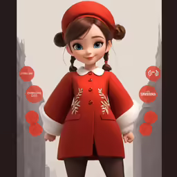 a doll wearing a red outfit and stockings