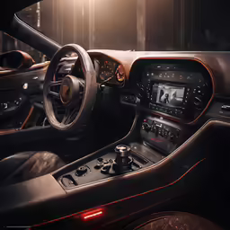 a car dashboard with the instrument, and dash board