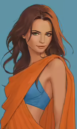 an orange haired girl with brown hair