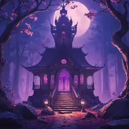 an image of a stairway going into a witch house