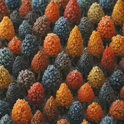 many multi colored berries sitting together on a surface