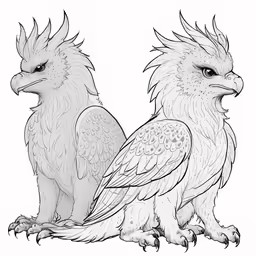 two large birds on a white background
