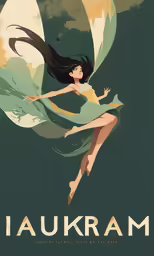 an anime character floating over the sky with her arms outstretched