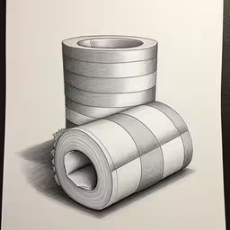 this is a drawing of rolled up paper,some sort of item i