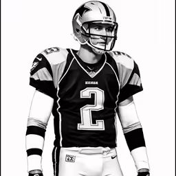 football player wearing uniform standing on the field