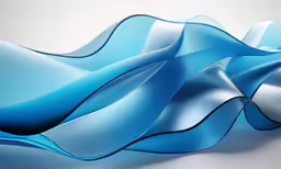 an image of blue paper in the form of waves