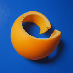 a picture of an orange ring made out of some kind of egg shell