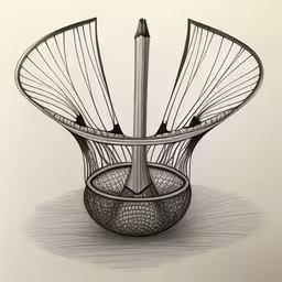 /tmp/FOOfUbsIb.jpg = a metal container with multiple rods in it
,/tmp/FOOfUbsIb.jpg = a wire basket filled with two pencils and another pen
,/tmp/FOOfUbsIb.jpg = a drawing of a small vase with a pencil
,/tmp/FOOfUbsIb.jpg = an artistic black and white photograph with three pencils in the basket
,/tmp/FOOfUbsIb.jpg = a metal object with several legs and a curved rod
,/tmp/FOOfUbsIb.jpg = a 3d drawing of a basket and pencil
,/tmp/FOOfUbsIb.jpg = a pencil drawing of a basket with two smaller bowls
