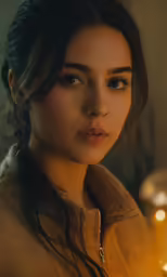 an image of a woman in a sweatshirt looking at the camera