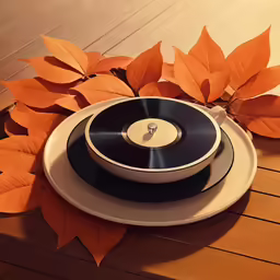 a disk that is laying on some leaves