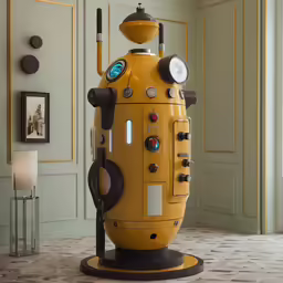 there is a yellow toy that looks like a submarine