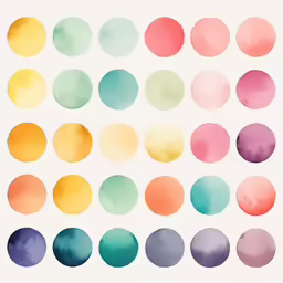 a set of pastel color shapes with different sizes